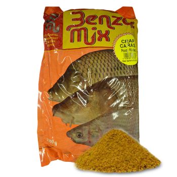 Benzar Mix Šaran Babuška (žuta) je prihrana za pecanje sarana i babuske kada je voda još hladna. Bogata mlevenim partiklima i zitaricama. Pakovanje od 1kg.