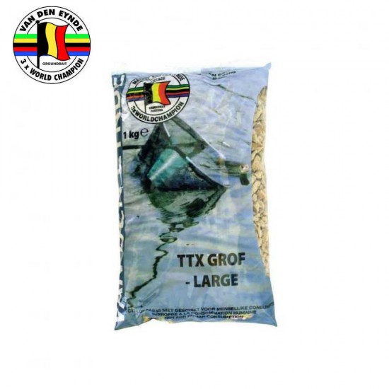 VDE TTX Large je osnovna mešavina koja nastaje od obrađenog kukurza. Dodatak je osnovnoj prihrani za šarana, babušku i deveriku ali za ostale ribe.