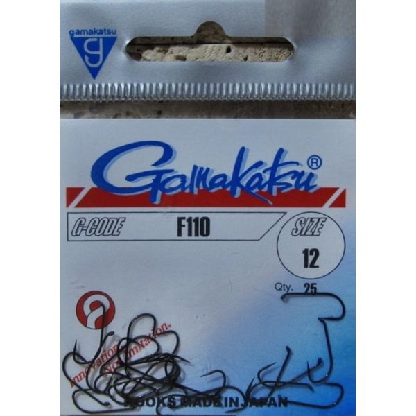 Gamakatsu Udice F110 je udica za pecanje fly fsihing tehnikom kao i za izradu suvih veštačkih mušica. Odlicno se pokazala i za lov skobalja na travu.