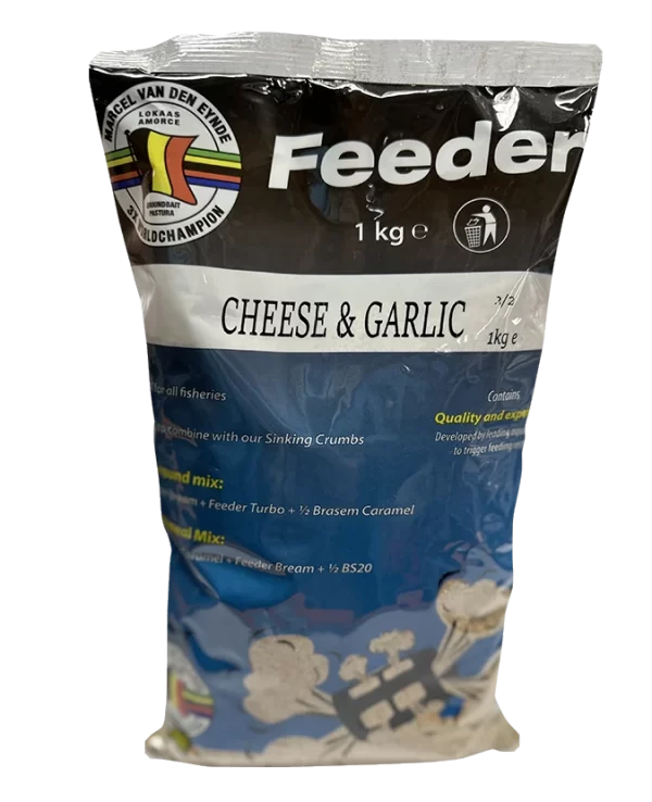 VDE Feeder Cheese & Garlic - Univerzalna hrana za efikasan feeder ribolov. Bez aditiva, idealna za sve vode sa aromo sira i belog luka. Idealna za lov mrene.
